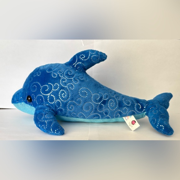 Sparkling Blue Dolphin Plush Toy - Picture 1 of 4